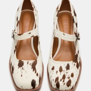🐄 Steve Madden Lisbon Mary Jane Shoes — Brown Cow Print — RARE — Size 7 — NWT